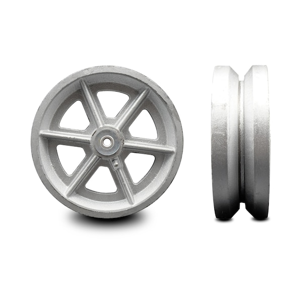 SCC -6" Semi Steel Cast Iron V-Groove Wheel Only w/Roller Bearing -1200 lbs Cpty